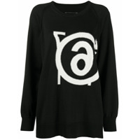 MM6 Maison Margiela Suéter jacquard com logo - Preto