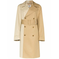 MM6 Maison Margiela Trench coat bicolor com aboamento duplo - Marrom