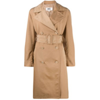 MM6 Maison Margiela Trench coat com cinto e abotoamento duplo - Marrom
