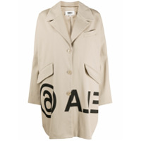 MM6 Maison Margiela Trench coat oversized com estampa de logo - Neutro