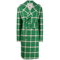 MM6 Maison Margiela Trench coat xadrez com cinto - Verde