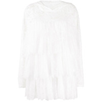 MM6 Maison Margiela Túnica com renda e capuz - Branco