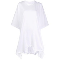 MM6 Maison Margiela Vestido de algodão com bainha assimétrica - Branco