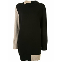 MM6 Maison Margiela Vestido de tricô com cotoveleiras - Preto