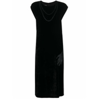 MM6 Maison Margiela Vestido midi sem mangas de veludo - Preto