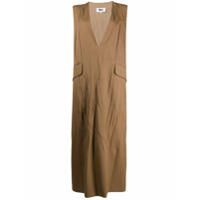 MM6 Maison Margiela Vestido reto com gola V - Marrom