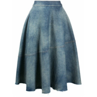 MM6 Maison Margiela washed denim midi skirt - Azul