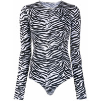 MM6 Maison Margiela zebra-print bodysuit - Preto