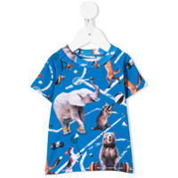 Molo Camiseta Athletic com estampa de animais - Azul