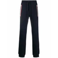Moncler Calça esportiva com detalhe de listras - Azul