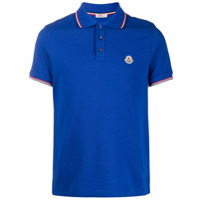 Moncler Camisa polo com patch de logo - Azul