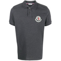 Moncler Camisa polo com patch de logo - Cinza