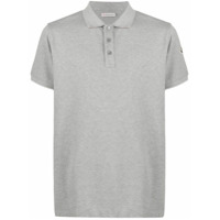 Moncler Camisa polo mangas curtas com logo bordado - Cinza