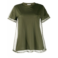 Moncler Camiseta com sobreposição de mesh - Verde