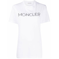 Moncler Camiseta de algodão com aplicações de logo - Branco