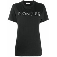 Moncler Camiseta de algodão com aplicações de logo - Preto