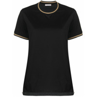 Moncler Camiseta de algodão com cordão de ajuste - Preto