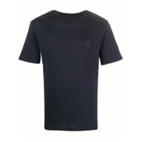 Moncler Camiseta de algodão com patch de logo - Azul