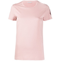 Moncler Camiseta mangas curtas com patch de logo - Rosa