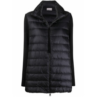 Moncler Casaco matelassê com patch de logo - Preto