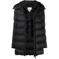 Moncler Casaco matelassê com sobreposição - Preto