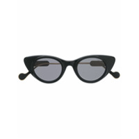 Moncler Eyewear Óculos de sol gatinho com lentes coloridas - Preto