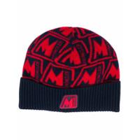 Moncler Gorro jacquard com padronagem de logo - Azul