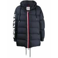 Moncler Jaqueta matelassê com estampa de logo - Azul