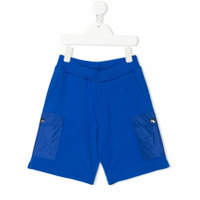Moncler Kids Bermuda esportiva com patch de logo - Azul