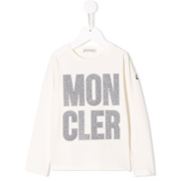 Moncler Kids Blusa com logo bordado - Branco