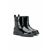 Moncler Kids Bota com efeito polido - Preto