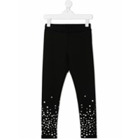 Moncler Kids Calça slim com patch de estrela - Preto