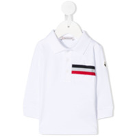 Moncler Kids Camisa polo com 3 listras - Branco