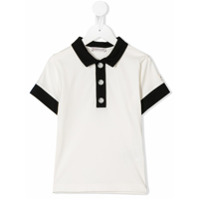 Moncler Kids Camisa polo com acabamento contrastante - Branco