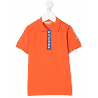 Moncler Kids Camisa polo com acabamento de logo - Laranja
