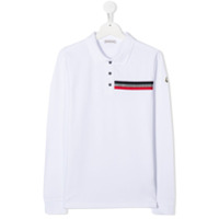 Moncler Kids Camisa polo com estampa de listras - Branco