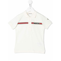 Moncler Kids Camisa polo com logo bordado - Branco