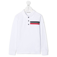 Moncler Kids Camisa polo com mangas longas - Branco