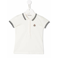 Moncler Kids Camisa polo com patch de logo - Branco