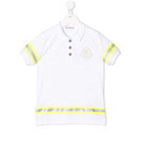 Moncler Kids Camisa polo com patch de logo - Branco