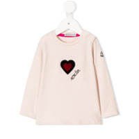 Moncler Kids Camiseta com estampa de coração - Neutro