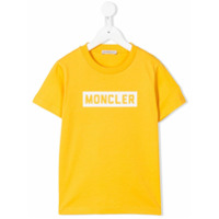 Moncler Kids Camiseta com estampa de logo - Amarelo