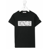 Moncler Kids Camiseta com estampa de logo - Azul