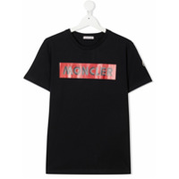 Moncler Kids Camiseta com estampa de logo - Azul