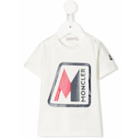 Moncler Kids Camiseta com estampa de logo - Branco
