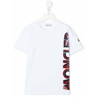 Moncler Kids Camiseta com estampa de logo - Branco