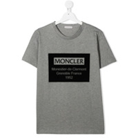 Moncler Kids Camiseta com estampa de logo - Cinza