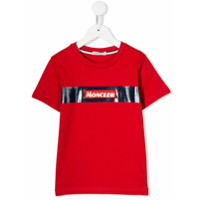 Moncler Kids Camiseta com estampa de logo - Vermelho