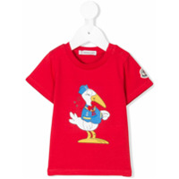 Moncler Kids Camiseta com estampa - Vermelho