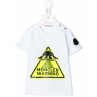 Moncler Kids Camiseta com estampa Warning - Branco